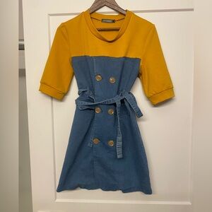 70’s Mustard and Denim Blue